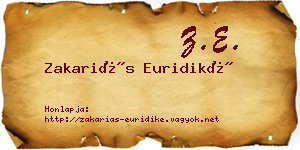 Zakariás Euridiké névjegykártya